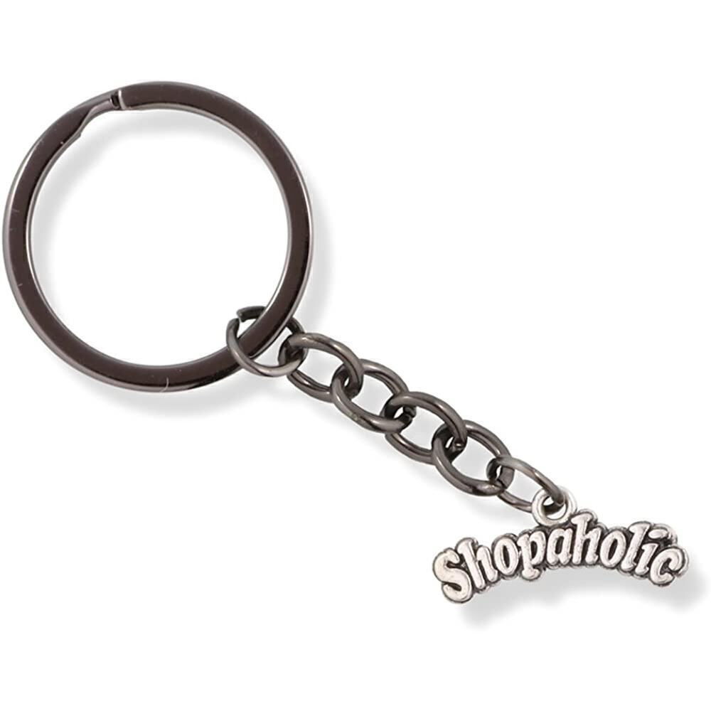 Shopaholic Text Charm Keychain - Picture 1 of 2